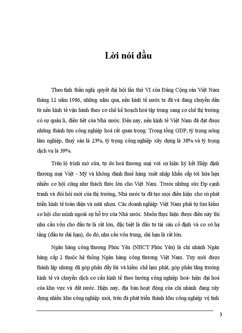 image for page Một số giải pháp nâng cao chất lượng tín dụng trung, dài hạn tại Ngân hàng Công thương Phúc Yên