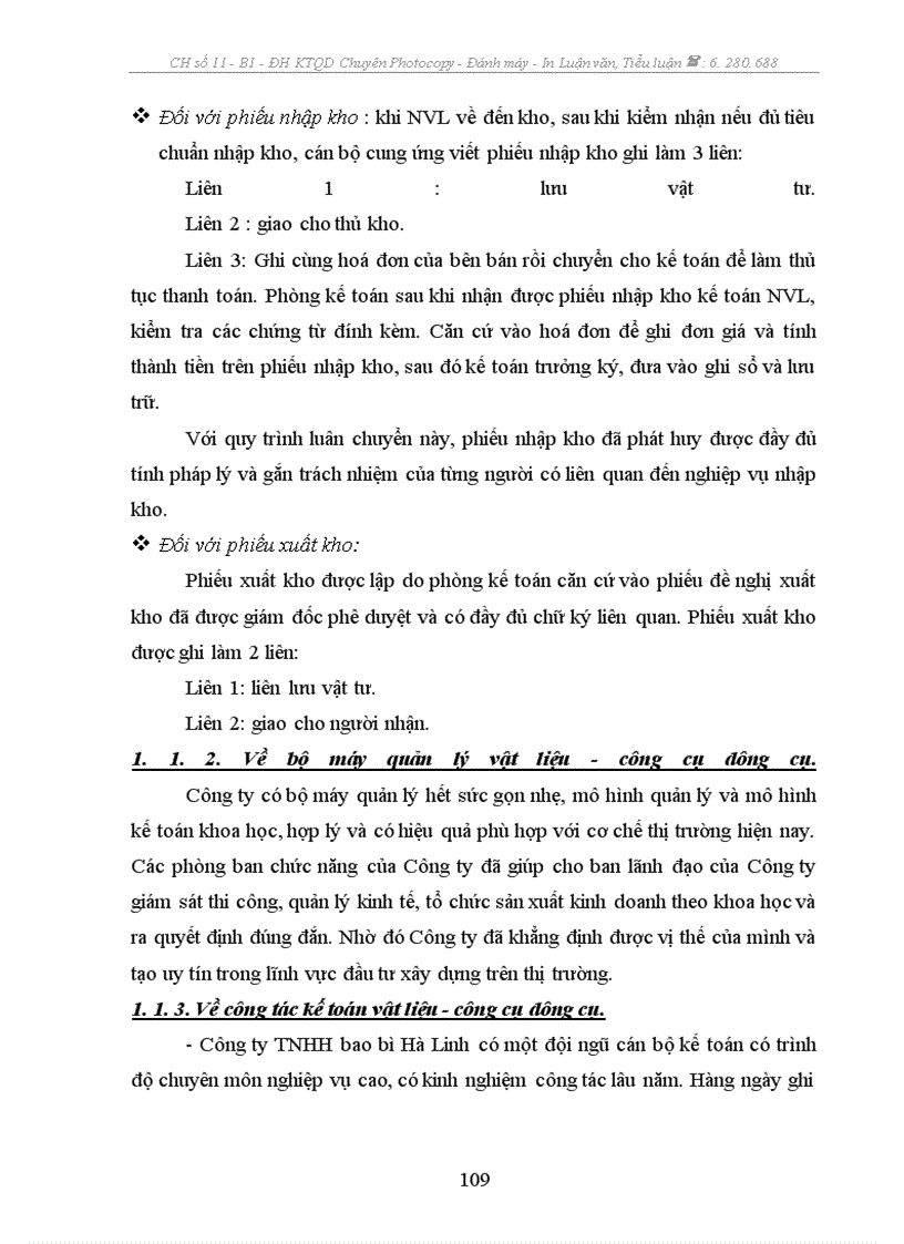 image for page Hạch toán kế toán NVL và CCDC tại Công ty TNHH bao bì Hà Linh