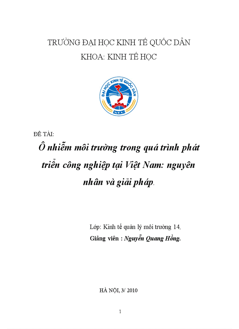 image for page Ônhiễm môi trường trong quá trình phát triển công nghiệp tại Việt Nam