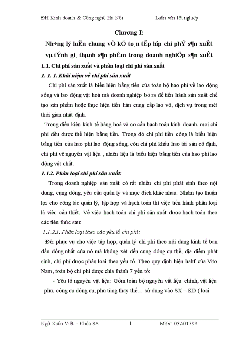 image for page Công tác tập hợp chi phí sản xuất và tính giá thành sản phẩm tại Công ty TNHH TM Việt Hồng