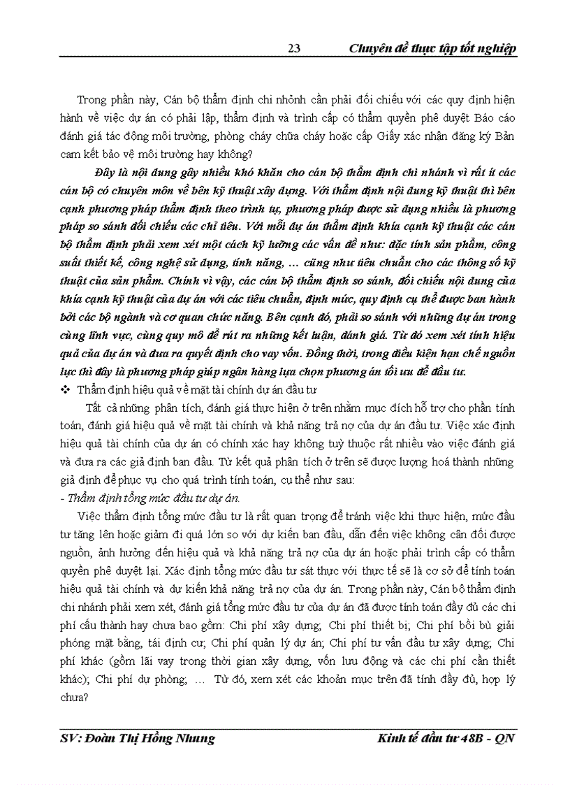 image for page Thực trạng công tác thẩm định dự án vay vốn tại NH TMCP CT Chi nhánh Tam Điệp