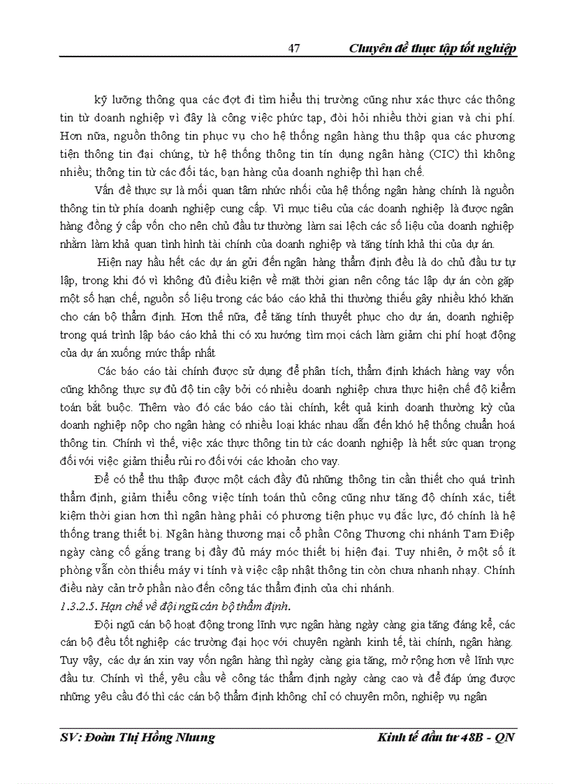 image for page Thực trạng công tác thẩm định dự án vay vốn tại NH TMCP CT Chi nhánh Tam Điệp