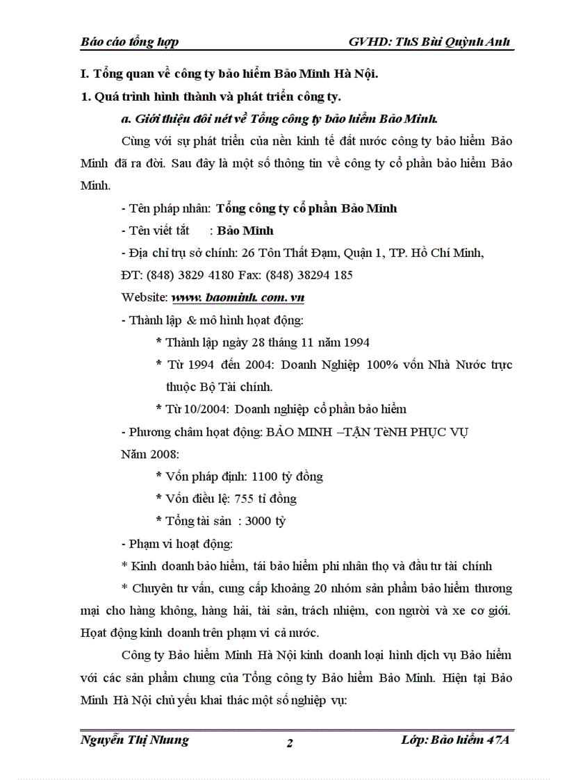 image for page Thực trạng kinh doanh công ty bảo hiểm Bảo Minh.