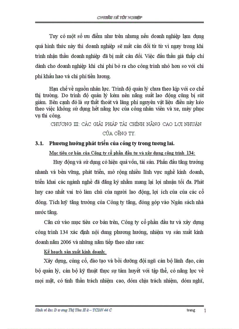 image for page Các giải pháp tài chính nâng cao lợi nhuận của Công ty Cổ phần đầu tư và xây dựng công trình 134