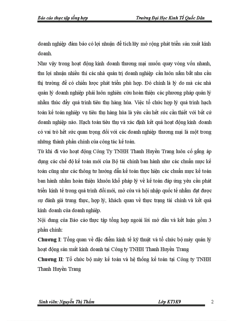 image for page Bộ máy kế toán và hệ thống kế toán tại Công ty TNHH Thanh Huyền Trang