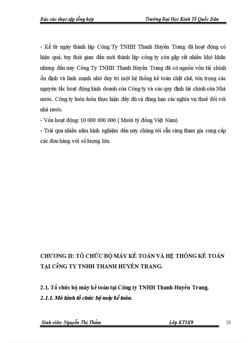 image for page Bộ máy kế toán và hệ thống kế toán tại Công ty TNHH Thanh Huyền Trang