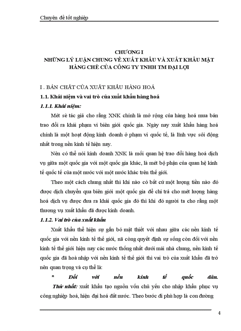 image for page Hoàn thiện chính sách xuất khẩu mặt hàng chè của Công ty TNHH TM Đại lợi