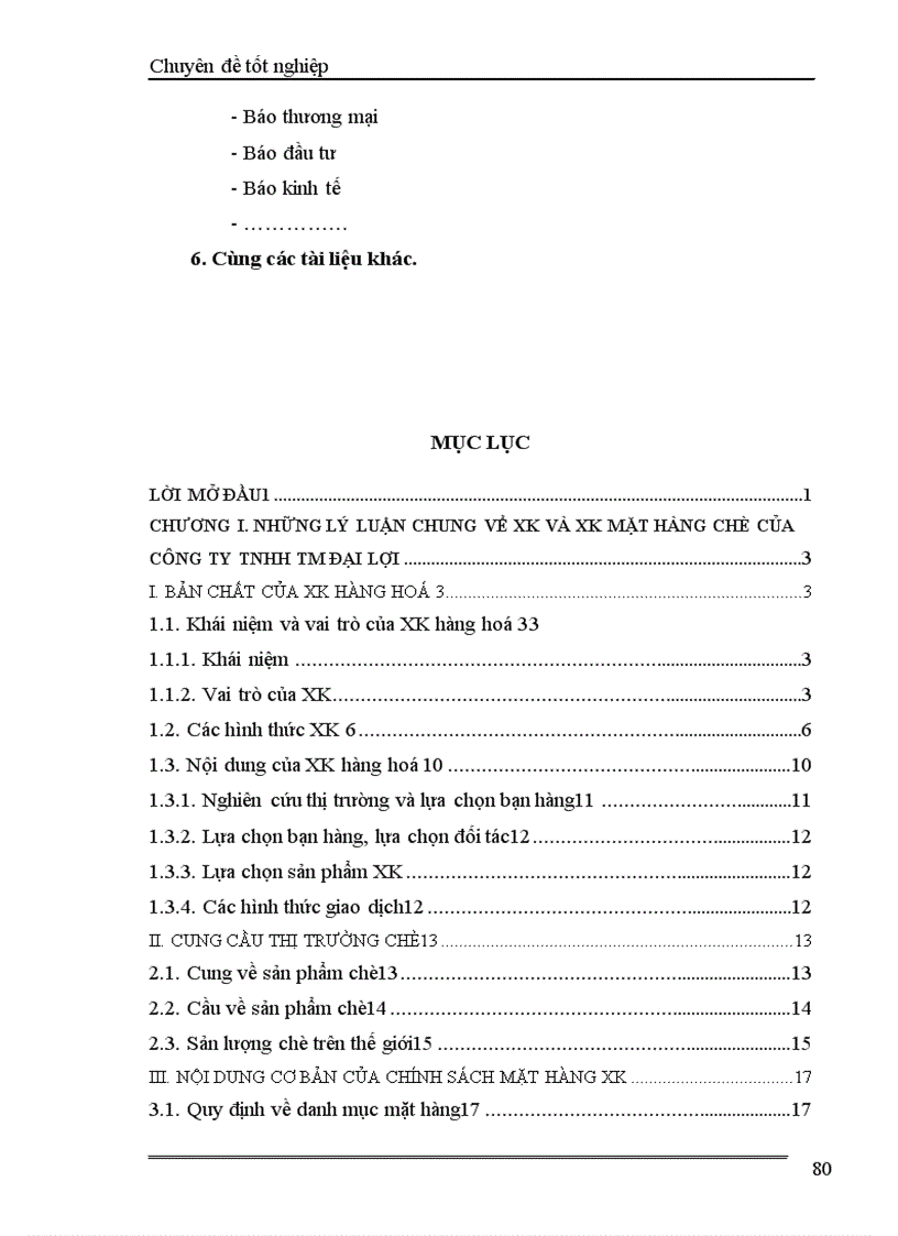 image for page Hoàn thiện chính sách xuất khẩu mặt hàng chè của Công ty TNHH TM Đại lợi