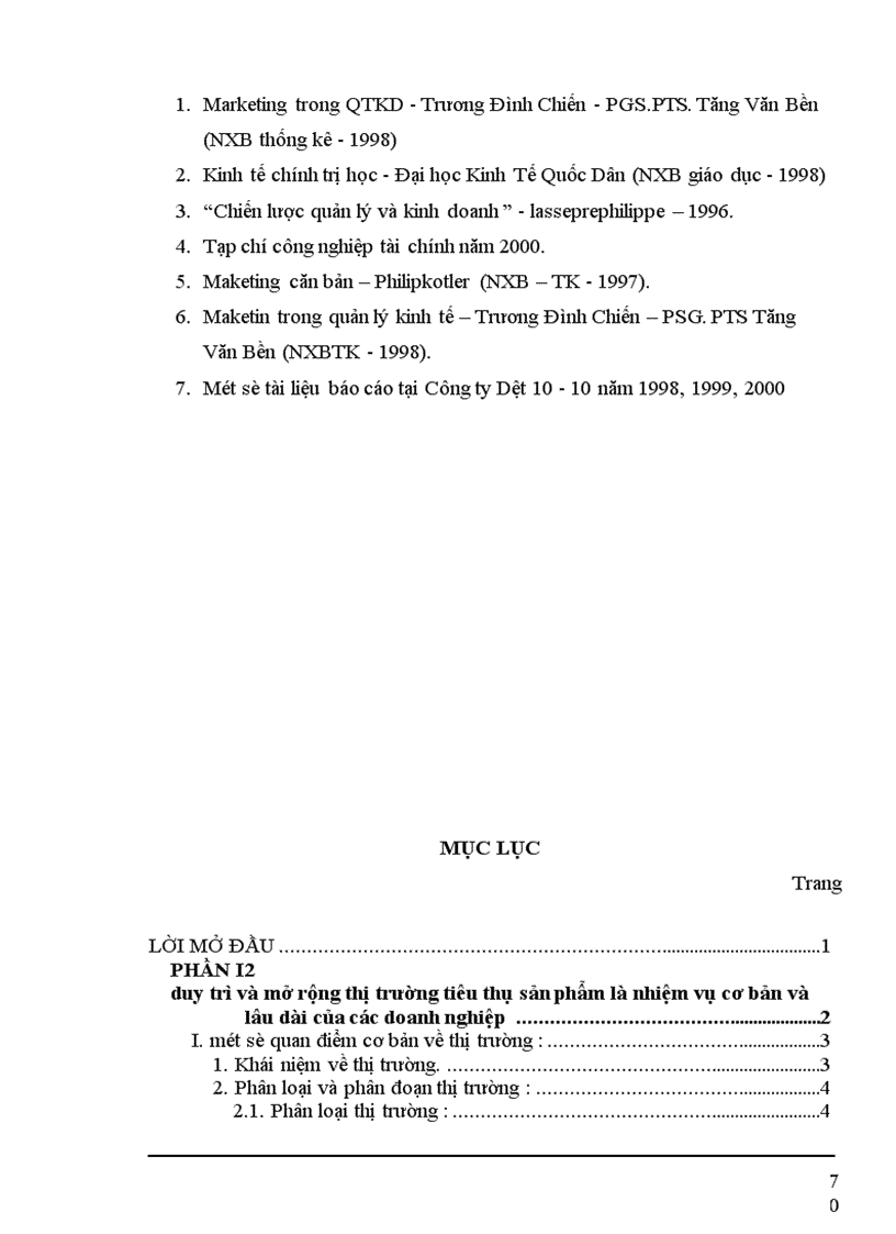 image for page Một số biện pháp nhằm duy trì và mở rộng thị trường tiêu thụ sản phẩm tại Công ty cổ phần Dệt 10-10