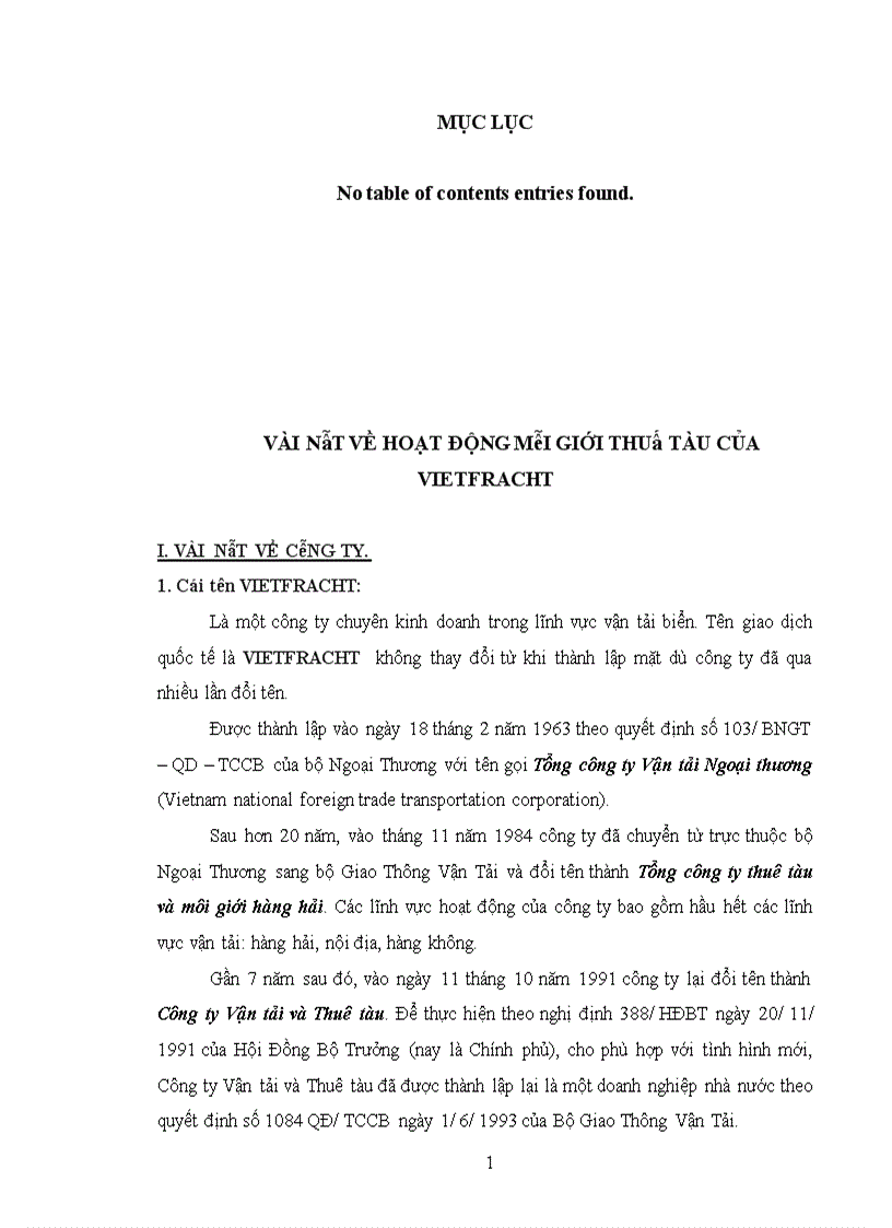 image for page Hoạt động kinh doanh môi giới thuê tàu ở Vietfracht - Thực trạng và giải pháp