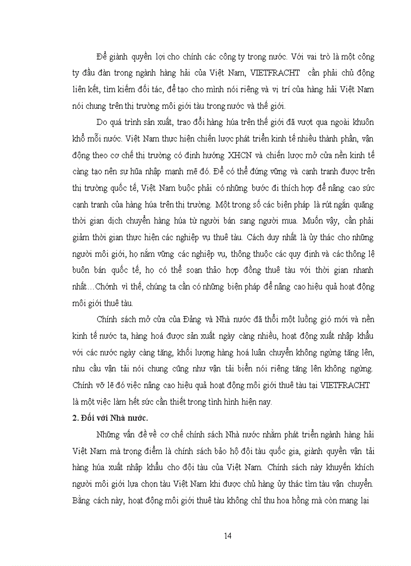 image for page Hoạt động kinh doanh môi giới thuê tàu ở Vietfracht - Thực trạng và giải pháp