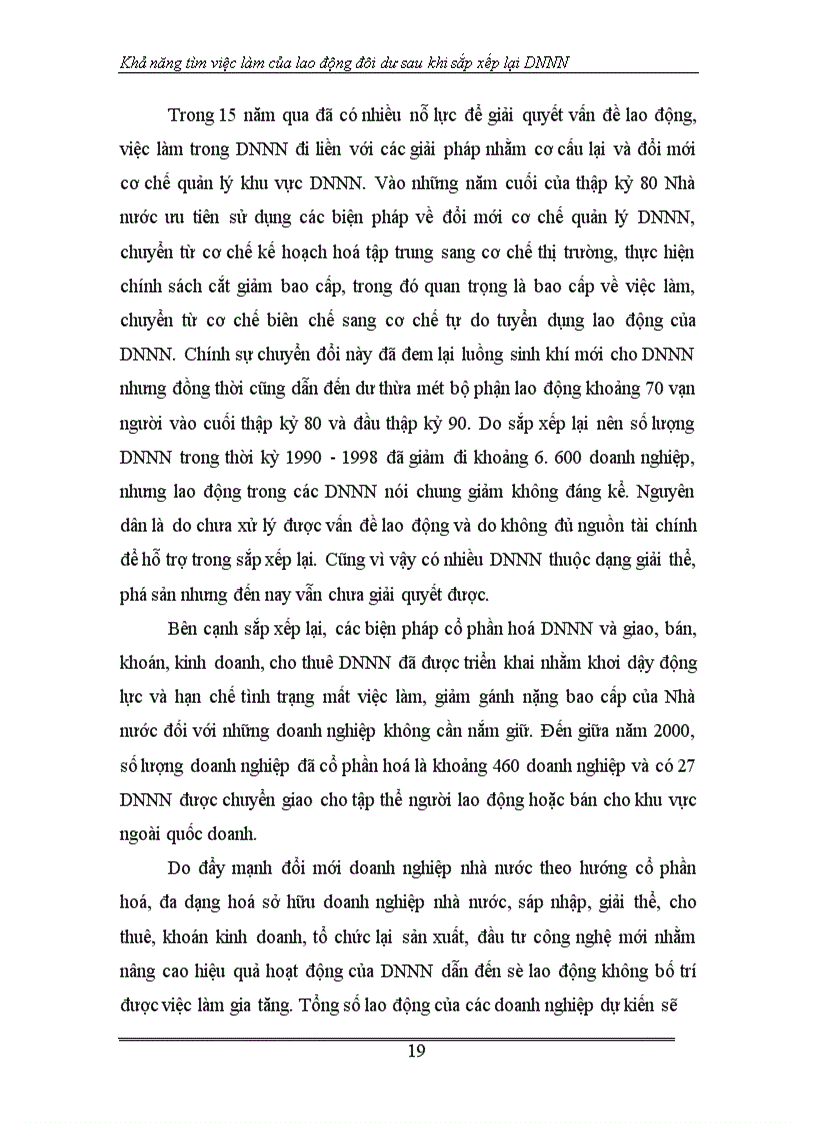 image for page Khả năng tìm việc làm của lao động đôi dư sau khi sắp xếp lại DNNN