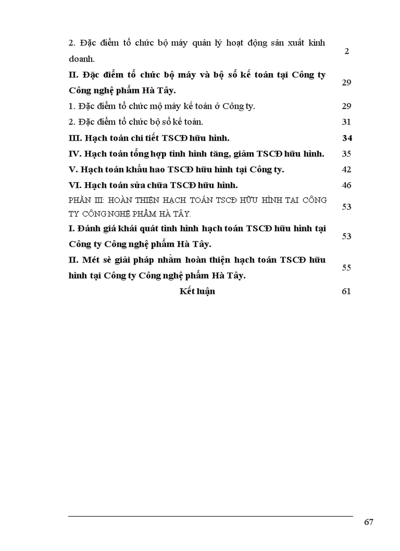 image for page Tổ chức hạch toán TSCĐ tại Công ty Công nghệ phẩm Hà Tây