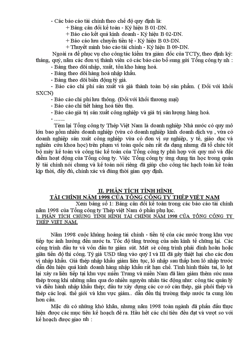 image for page Hệ thống báo cáo tài chính với việc phân tích hoạt động tài chính tại Tổng công ty Thép Việt Nam