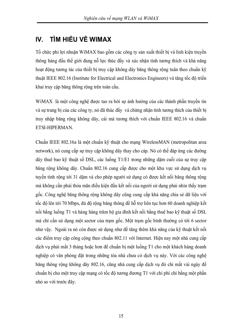 image for page Nghiên cứu về mạng WLAN và WiMAX