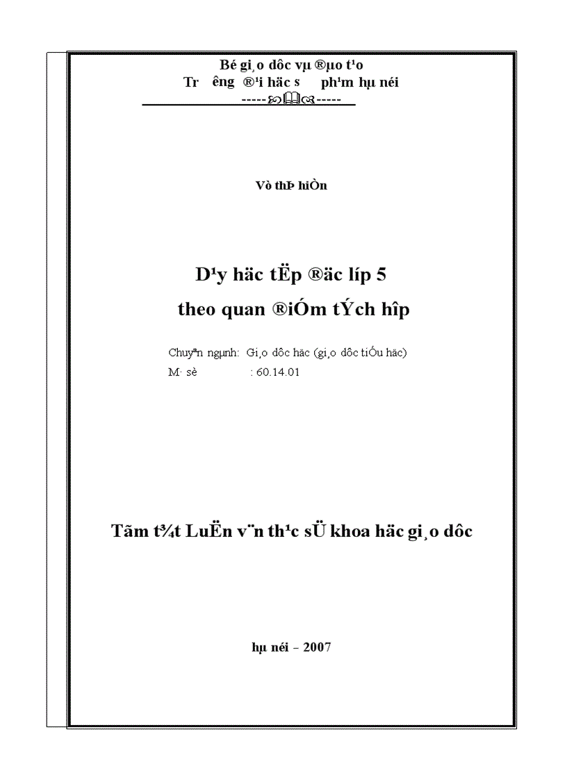 Dạy học tập đọc lớp 5 theo quan điểm tích hợp