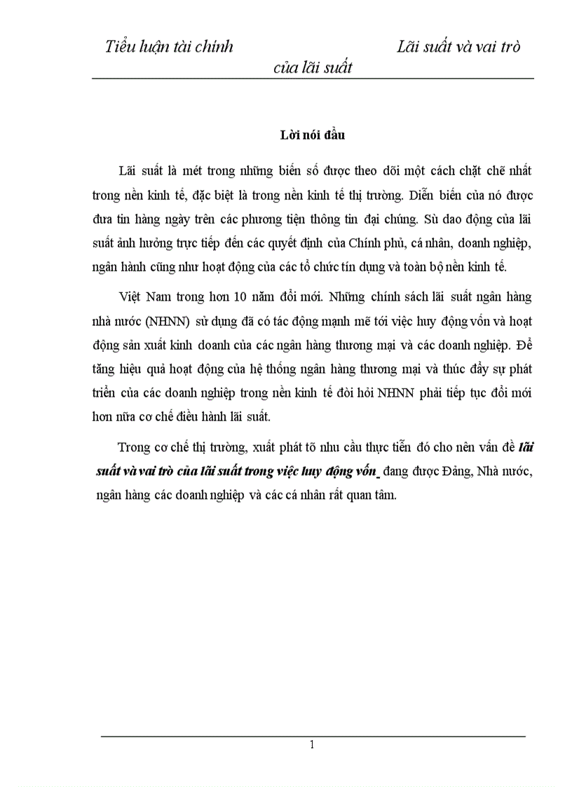 image for page Lãi suất và vai trò của lãi suất trong việc huy động vốn