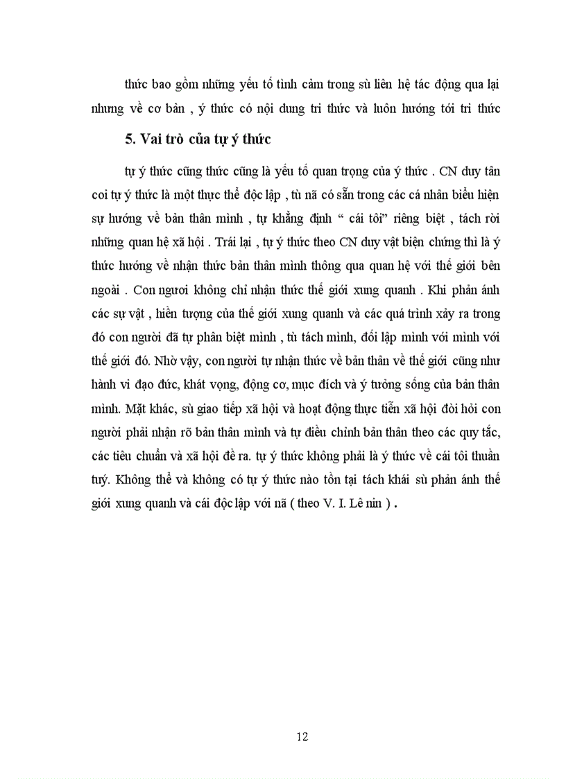 image for page Ýthức - vai trò ý thức