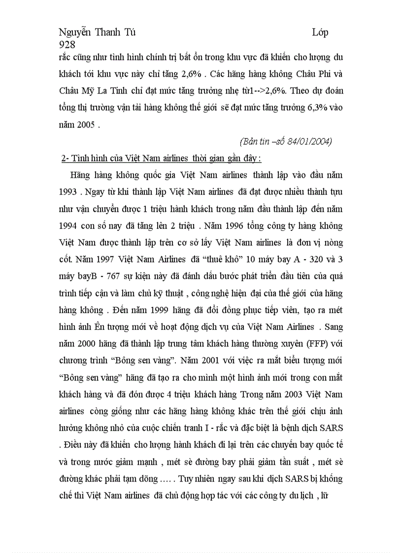 image for page Phát triển thương hiệu của Việt Nam airlines