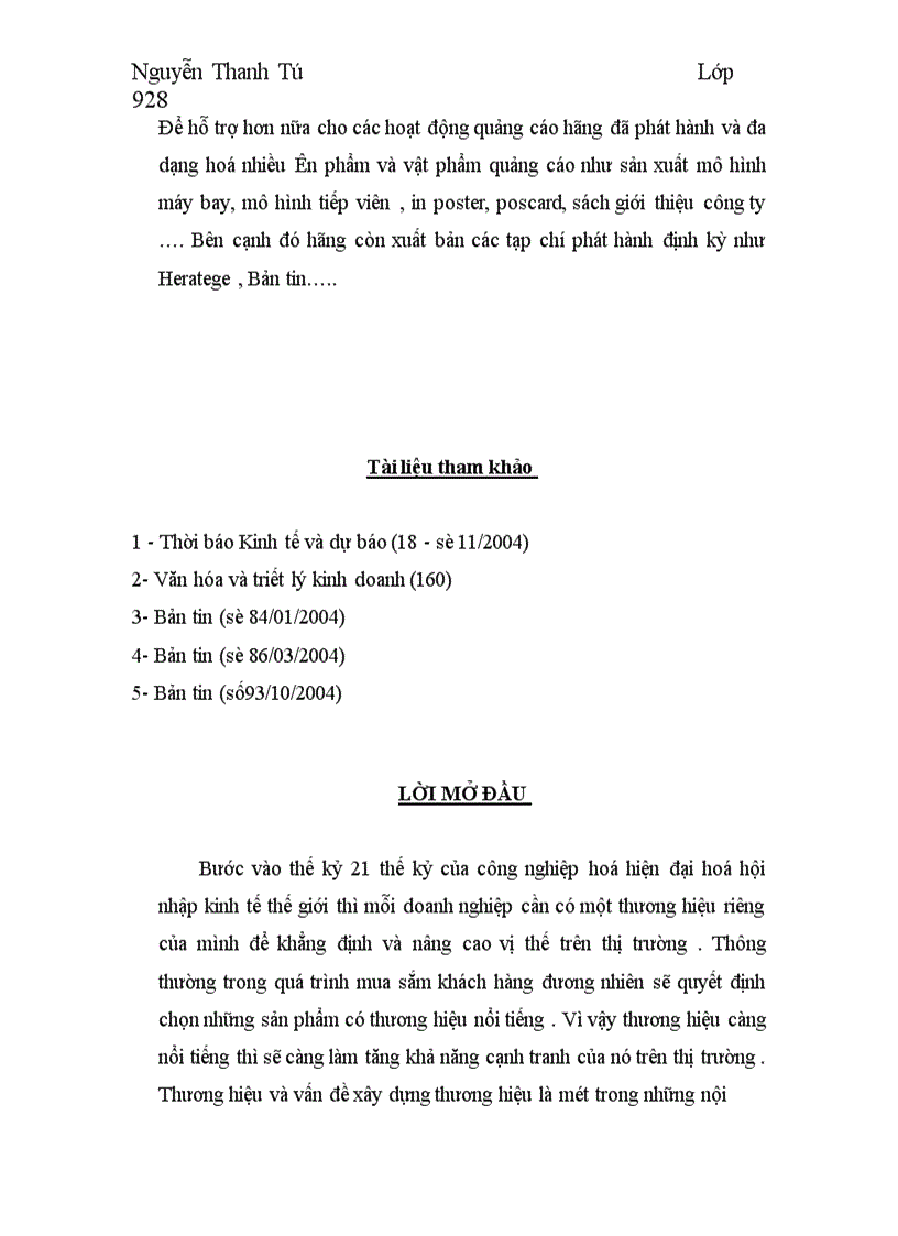 image for page Phát triển thương hiệu của Việt Nam airlines