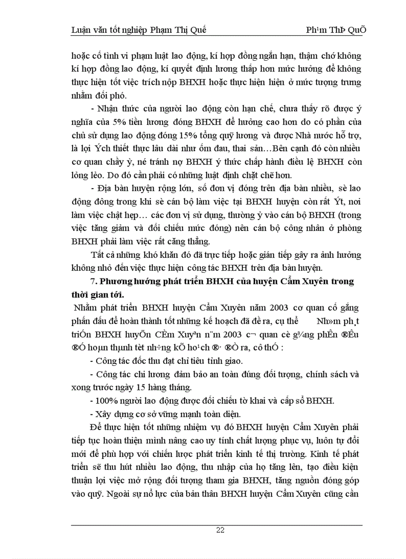 image for page Công tác chi trả Bảo hiểm xã hội ở huyện Cẩm xuyên - Hà Tĩnh giai đoạn 2000-2002 Thực trạng và giải pháp