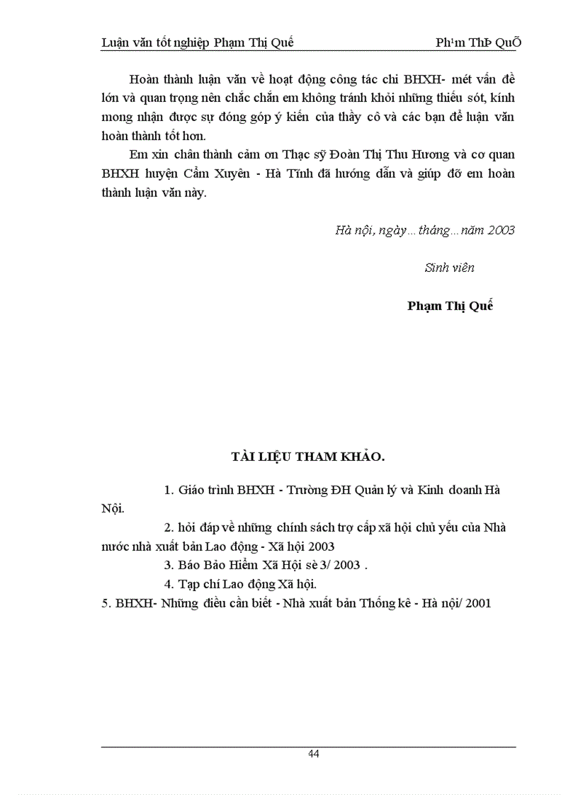 image for page Công tác chi trả Bảo hiểm xã hội ở huyện Cẩm xuyên - Hà Tĩnh giai đoạn 2000-2002 Thực trạng và giải pháp