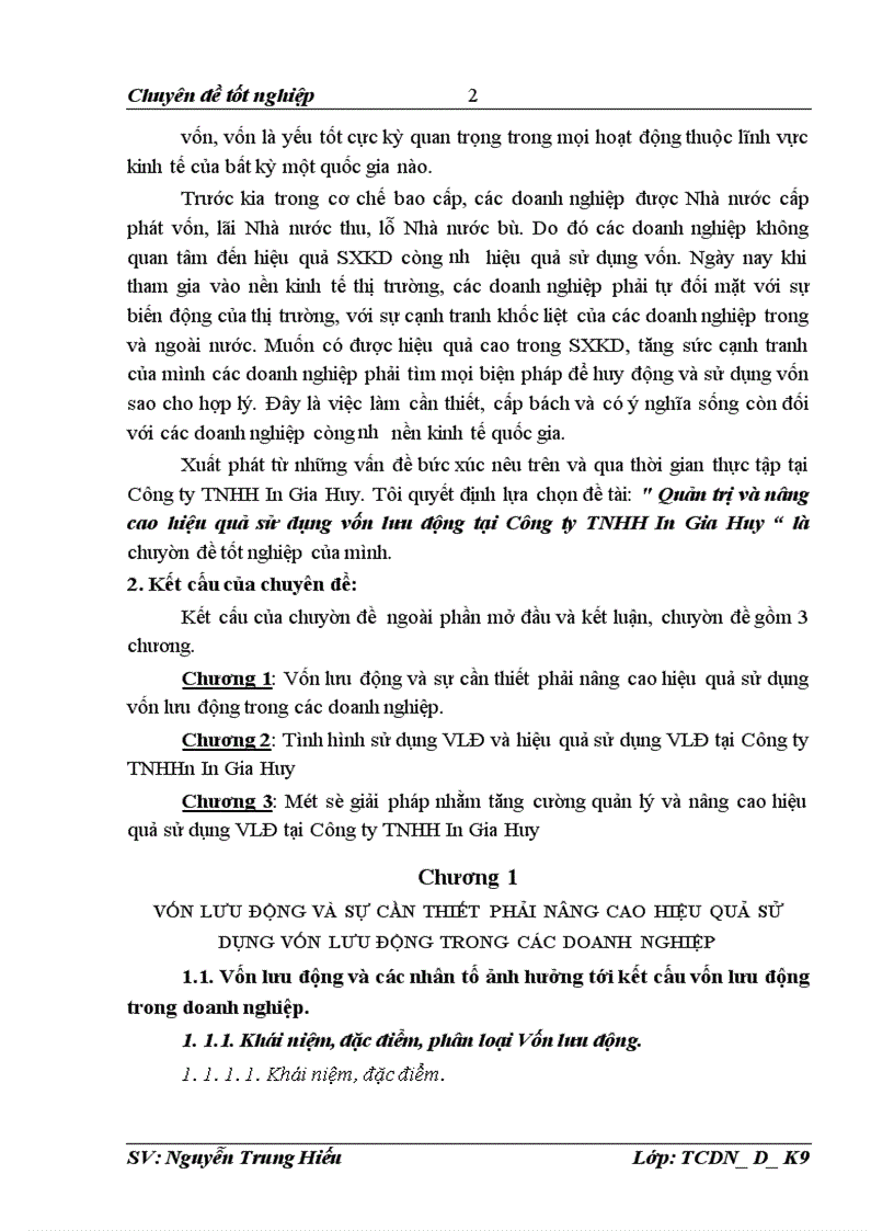 image for page Quản trị và nâng cao hiệu quả sử dụng vốn lưu động tại Công ty TNHH In Gia Huy