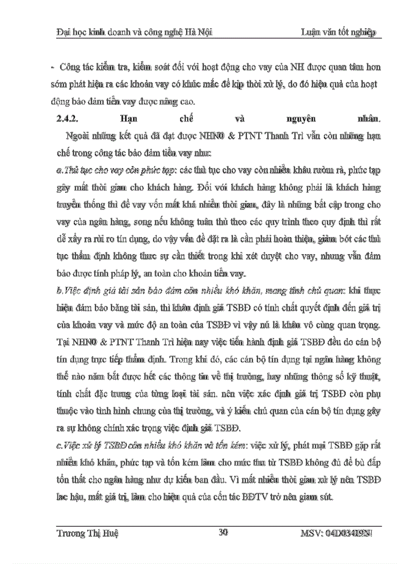 image for page Một số giải pháp nâng cao hiệu quả công tác bảo đảm tiền vay tại NHN0&PTNT huyện Thanh Trì