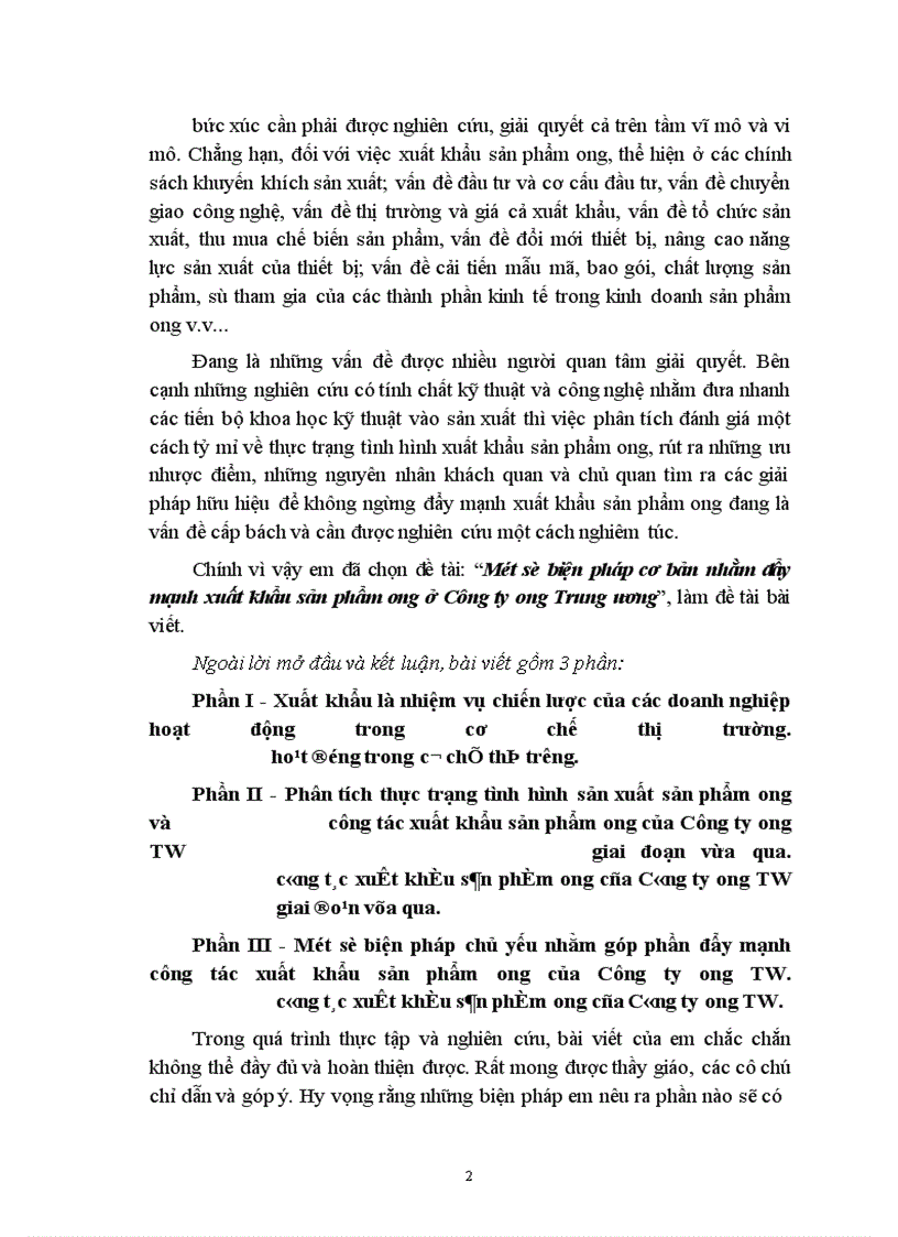 image for page Một số biện pháp cơ bản nhằm đẩy mạnh xuất khẩu sản phẩm ong ở Công ty ong Trung ương