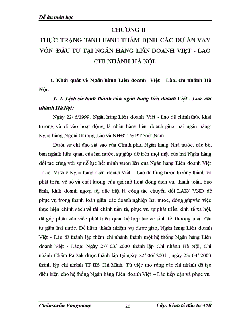 image for page Giải pháp nâng cao hiệu quả thẩm định tài chính dự án đầu tư tại Ngân hàng liên doanh Việt-Lào chi nhánh Hà Nội