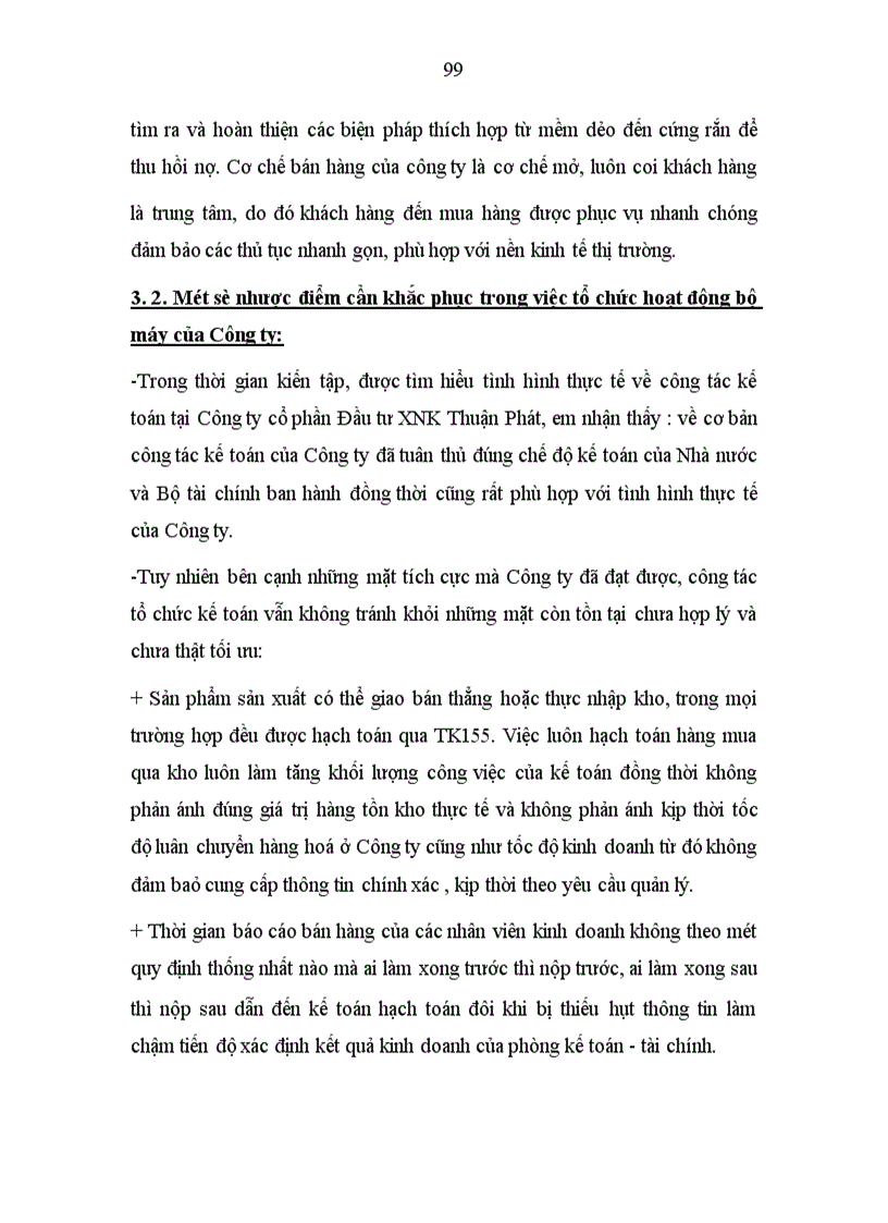 image for page Tổ chức kế toán tại Công ty cổ phần Đầu tư XNK Thuận Phát.