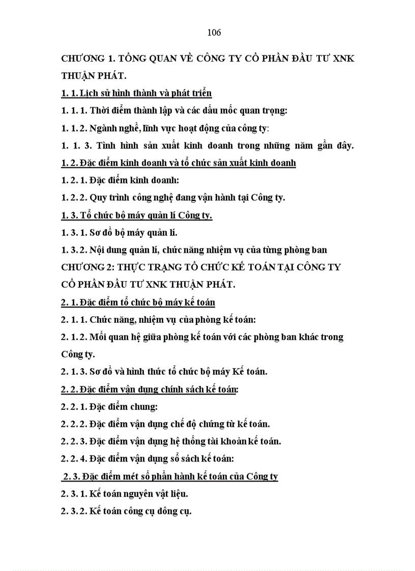 image for page Tổ chức kế toán tại Công ty cổ phần Đầu tư XNK Thuận Phát.