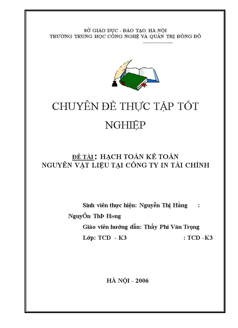 image for page Hạch toán kế toán nguyên vật liệu tại công ty In Tài chính