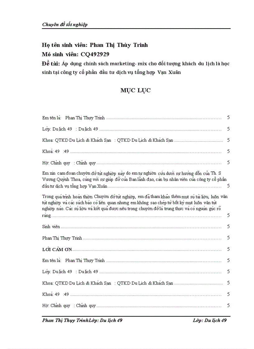 image for page Áp dụng chính sách marketing- mix cho đối tượng khách du lịch là học sinh tại công ty cổ phần đầu tư dịch vụ tổng hợp Vạn Xuân