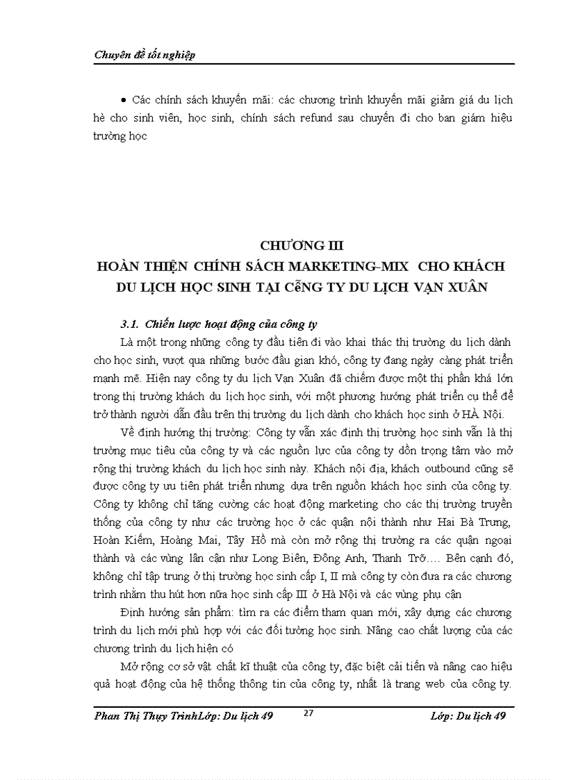 image for page Áp dụng chính sách marketing- mix cho đối tượng khách du lịch là học sinh tại công ty cổ phần đầu tư dịch vụ tổng hợp Vạn Xuân