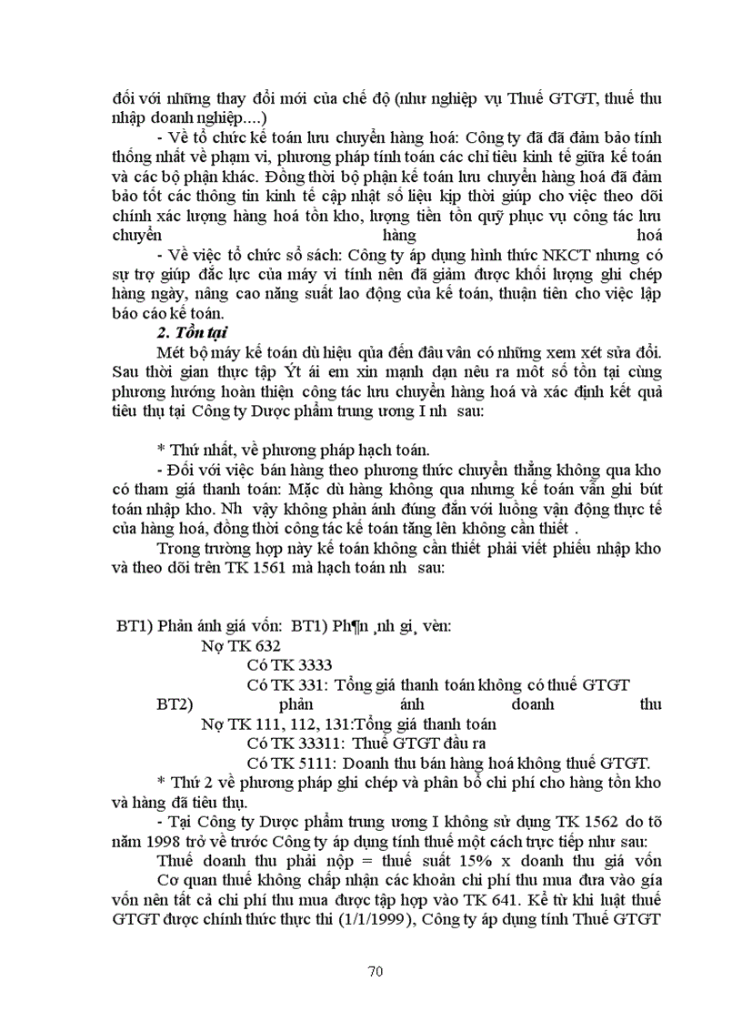 image for page Hoàn thiện công tác hạch toán lưu chuyển hàng hoá và xác định kết quả tiêu thụ tại Công ty Dược phẩm trung ương I