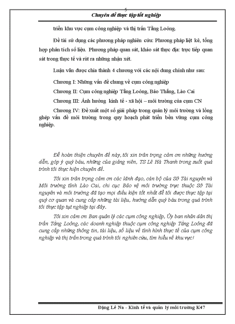 image for page Phân tích các ảnh hưởng kinh tế - xã hội - môi trường của cụm công nghiệp Tằng Loỏng, huyện Bảo Thắng, tỉnh Lào Cai và đề xuất một số giải pháp để phát triển bền vững cụm công nghiệp Tằng Loỏng