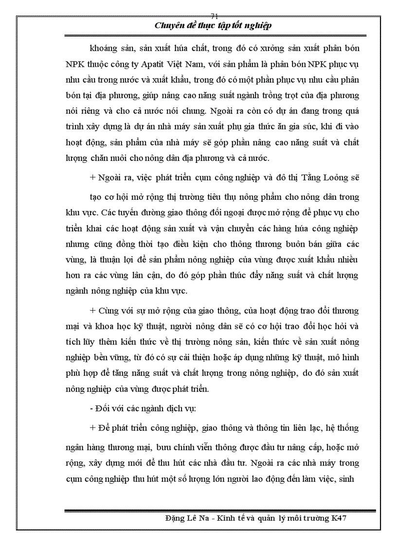 image for page Phân tích các ảnh hưởng kinh tế - xã hội - môi trường của cụm công nghiệp Tằng Loỏng, huyện Bảo Thắng, tỉnh Lào Cai và đề xuất một số giải pháp để phát triển bền vững cụm công nghiệp Tằng Loỏng