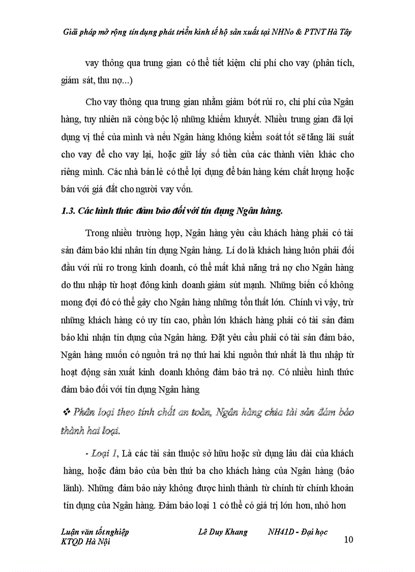 image for page Giải pháp mở rộng tín dụng phát triển kinh tế hộ sản xuất tại NHNo&PTNT Hà Tây