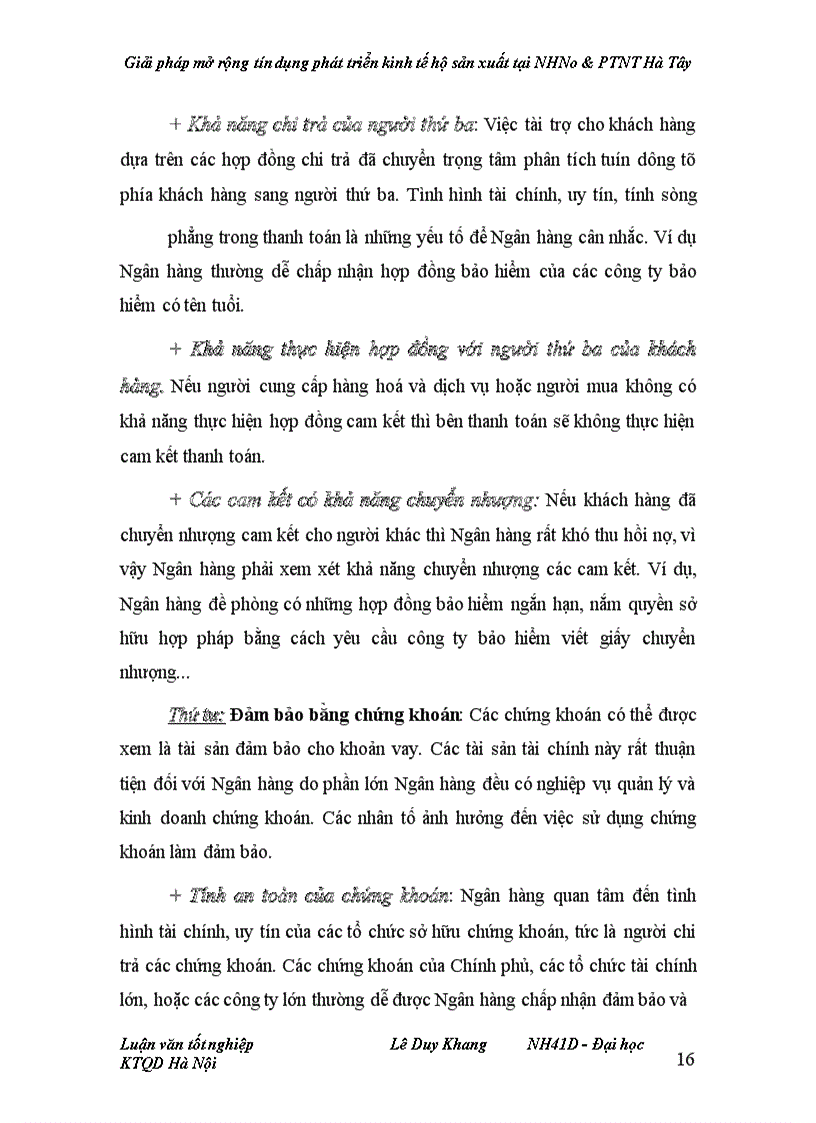 image for page Giải pháp mở rộng tín dụng phát triển kinh tế hộ sản xuất tại NHNo&PTNT Hà Tây