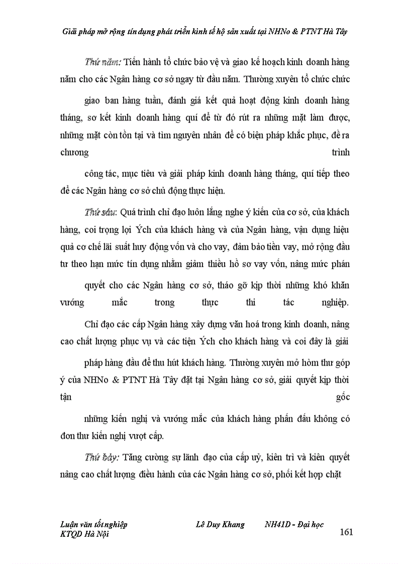 image for page Giải pháp mở rộng tín dụng phát triển kinh tế hộ sản xuất tại NHNo&PTNT Hà Tây