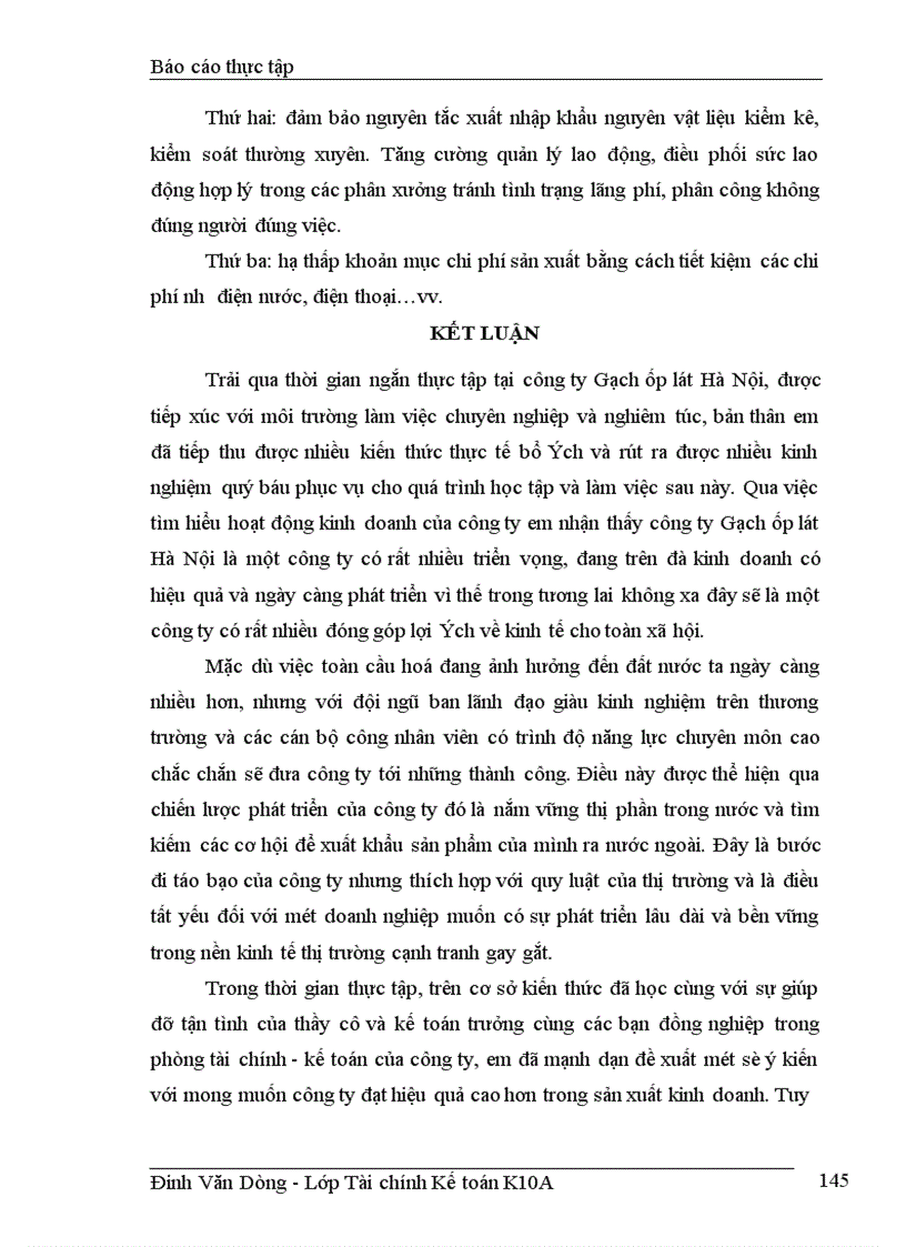 image for page Hoàn thiện công tác hạch toán, kế toán chi phí sản xuất và tính giá thành sản phẩm ở công ty Gạch ốp lát Hà Nội.