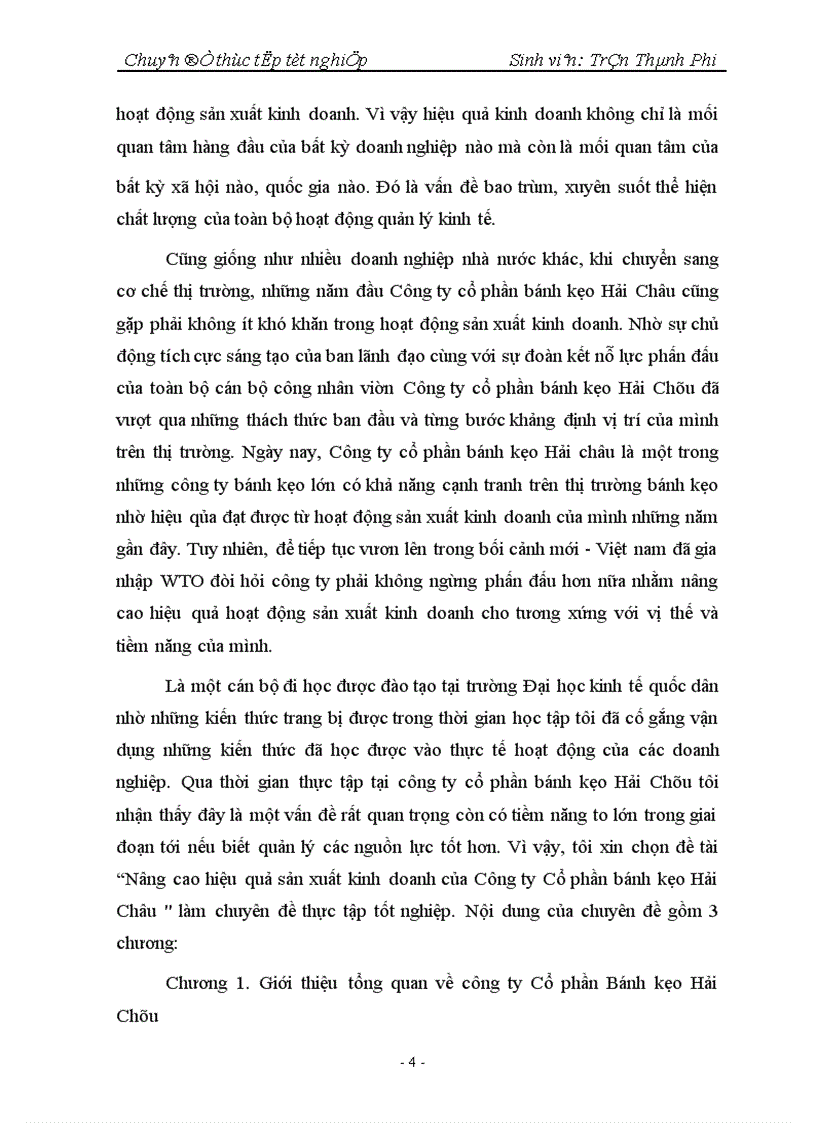 image for page Nâng cao hiệu quả sản xuất kinh doanh của Công ty Cổ phần bánh kẹo Hải Châu