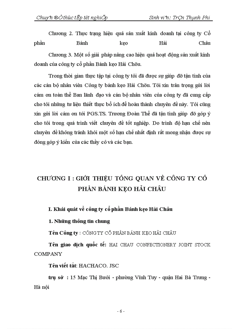 image for page Nâng cao hiệu quả sản xuất kinh doanh của Công ty Cổ phần bánh kẹo Hải Châu