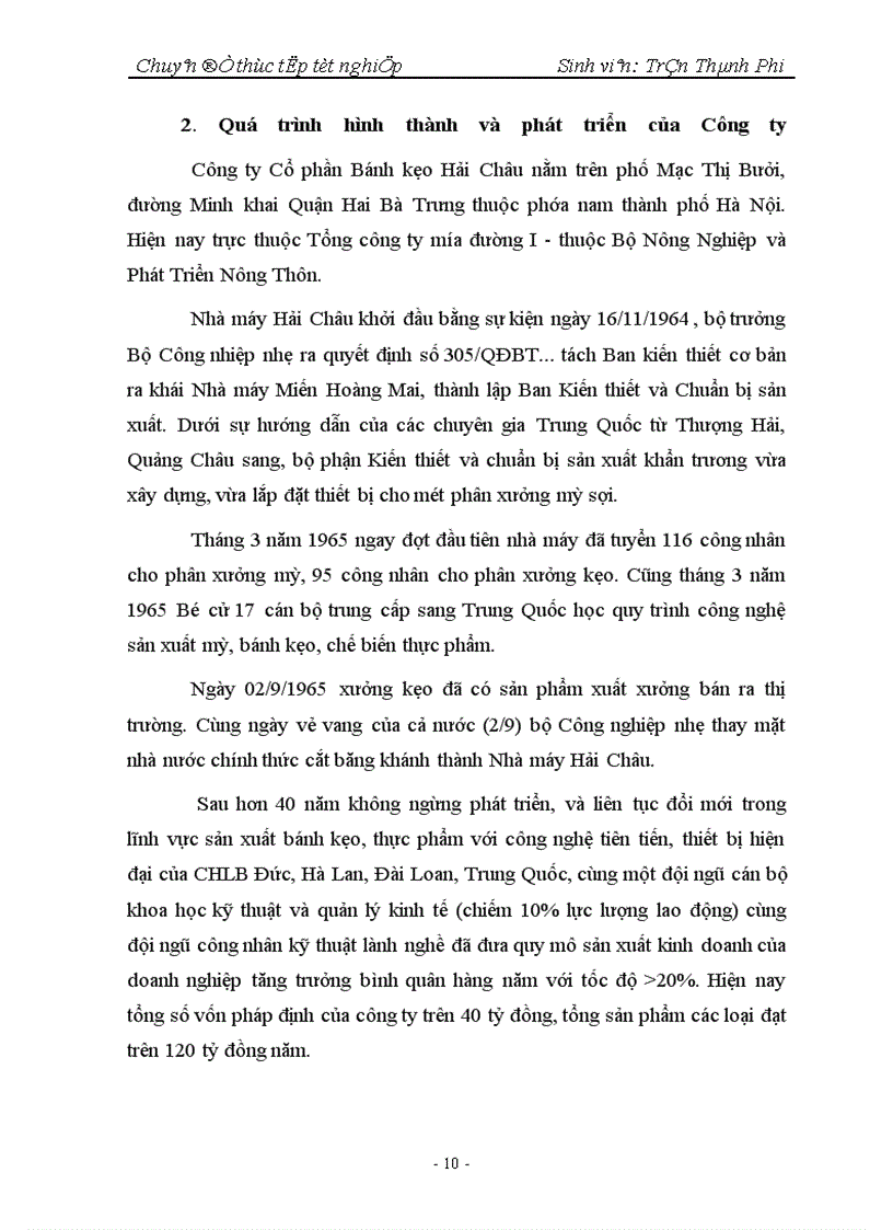 image for page Nâng cao hiệu quả sản xuất kinh doanh của Công ty Cổ phần bánh kẹo Hải Châu