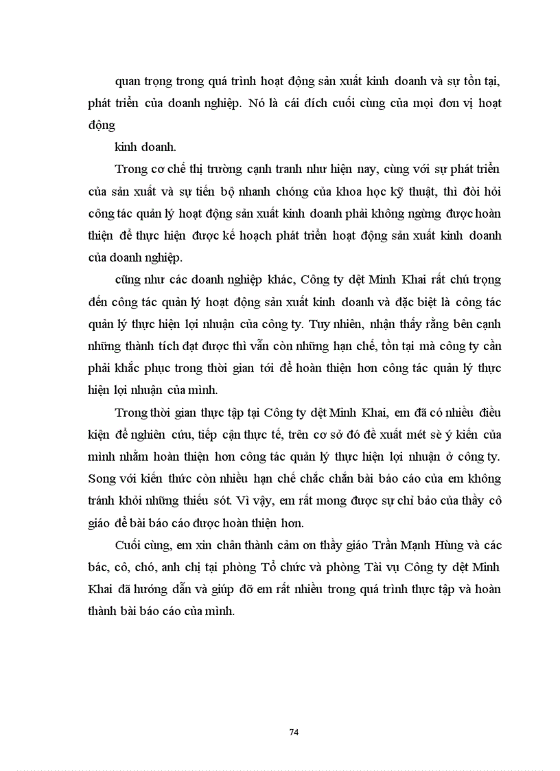 image for page Thực trạng công tác tổ chức quản lý lợi nhuận ở Công ty dệt Minh Khai