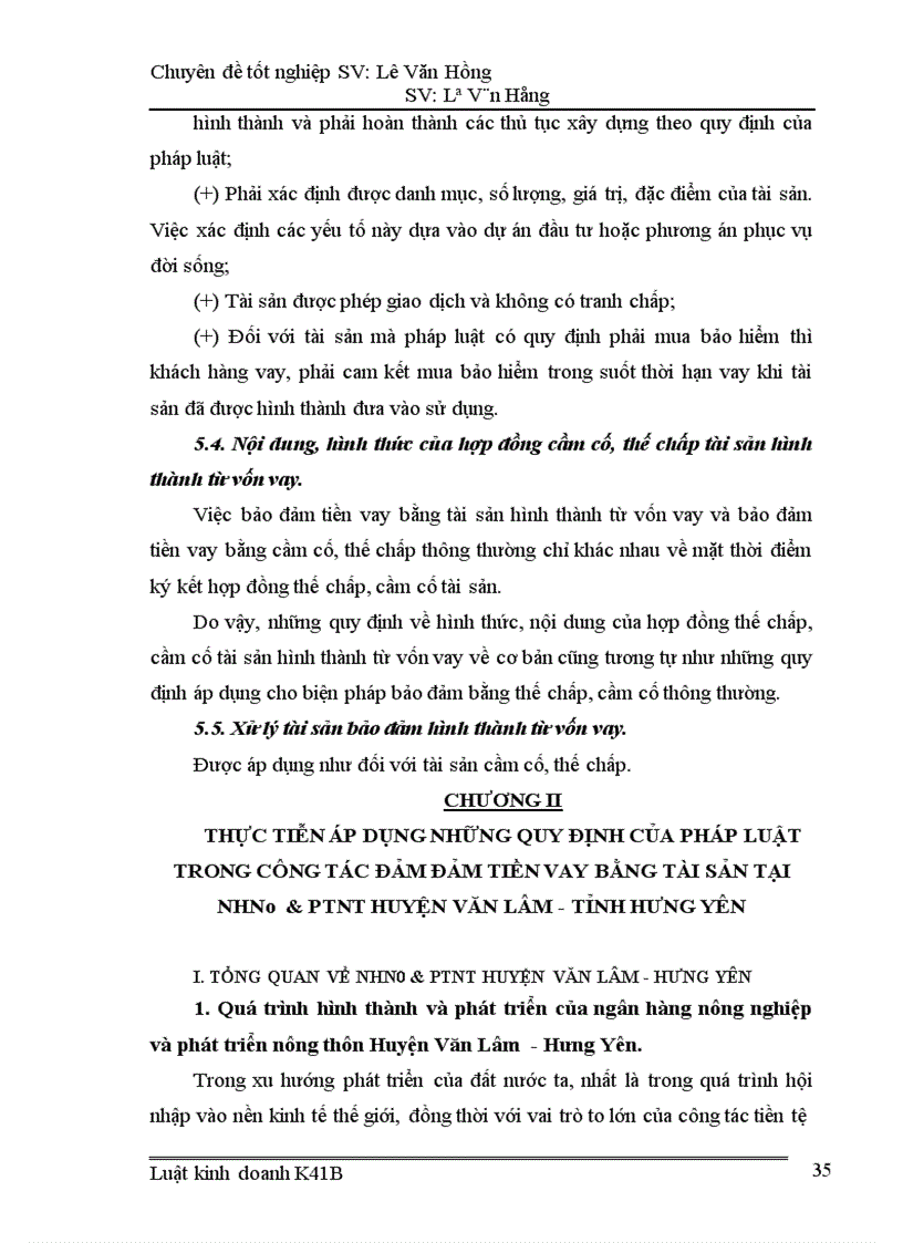 image for page Chế độ pháp lý về bảo đảm tiền vay bằng tài sản trong hoạt động tín dụng ngân hàng, thực tiễn áp dụng tại NHNo & PTNT huyện Văn Lâm