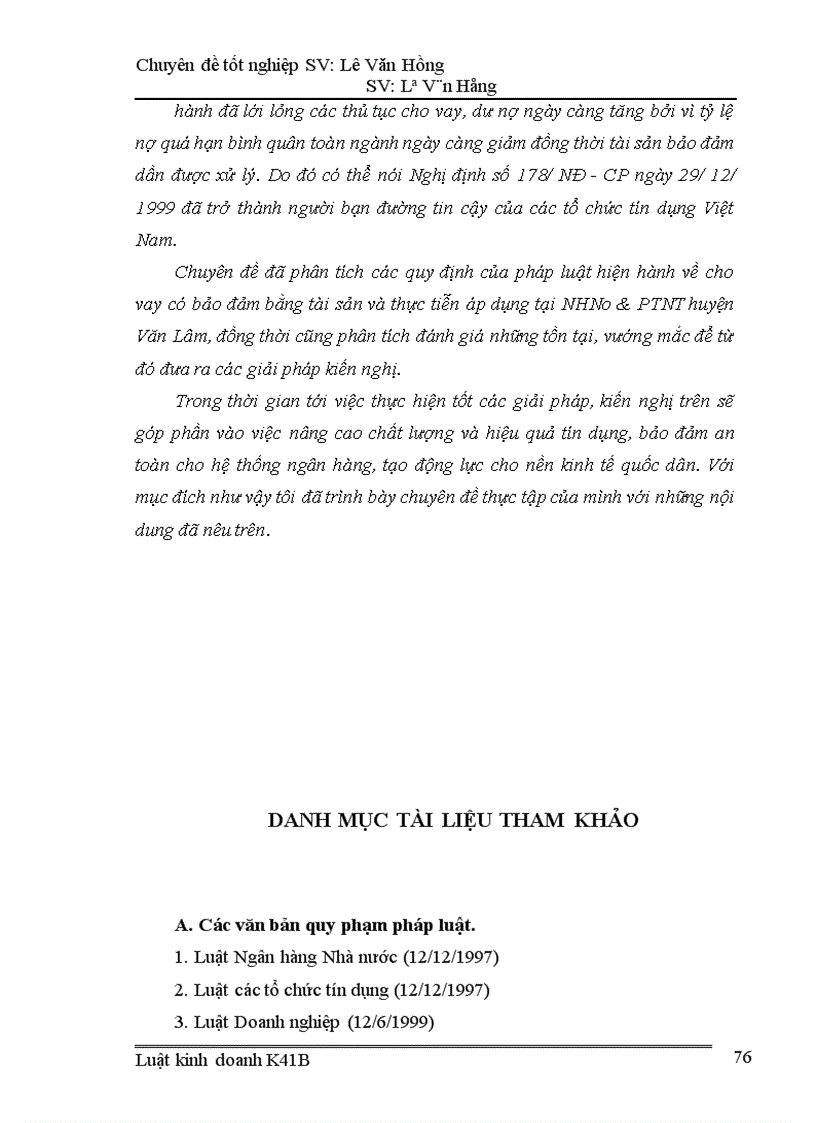 image for page Chế độ pháp lý về bảo đảm tiền vay bằng tài sản trong hoạt động tín dụng ngân hàng, thực tiễn áp dụng tại NHNo & PTNT huyện Văn Lâm