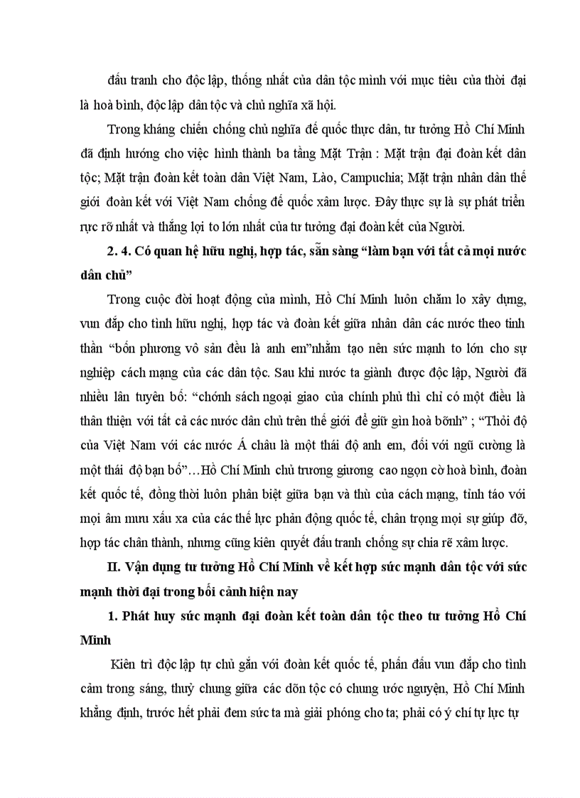 image for page Tư tưởng Hồ Chí Minh về kết hợp sức mạnh dân tộc với sức mạnh thời đại. Sự vận dụng của Đảng ta trong giai đoạn hiện nay