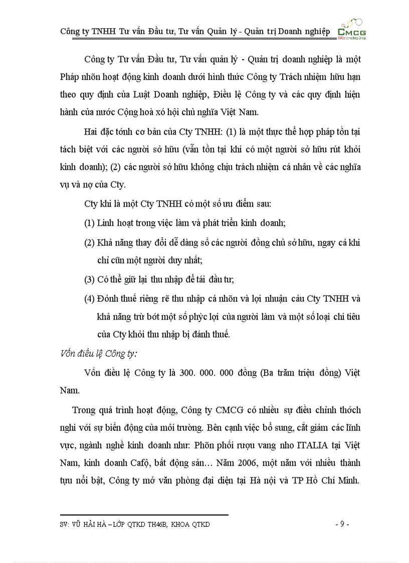 image for page Công ty TNHH Tư vấn Đầu tư, Tư vấn Quản lý - Quản trị Doanh nghiệp CMCG